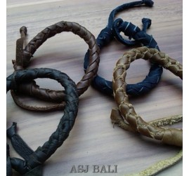 4color hemp bracelet genuine cow leather 